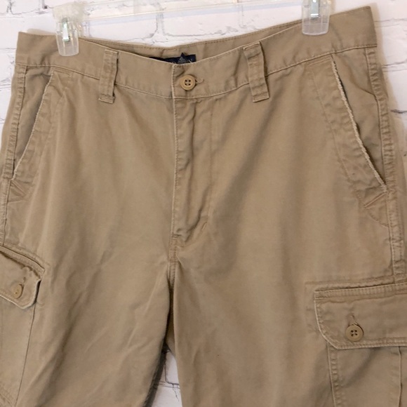 US POLO ASSN TAN CARGO SHORTS LEG POCKETS SZ 36 - Picture 2 of 8